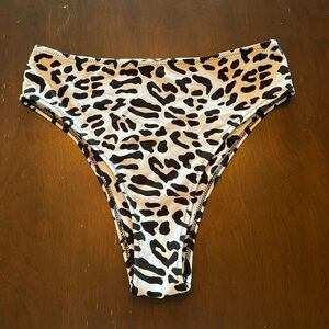 Cheetah Print High Waisted Bikini Bottom